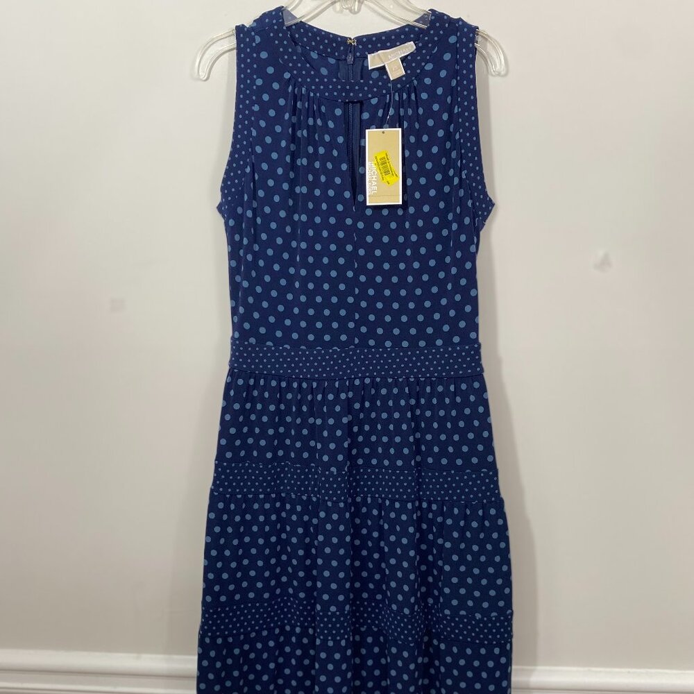 Michael Kors Blue Polka Dot Dress size xs